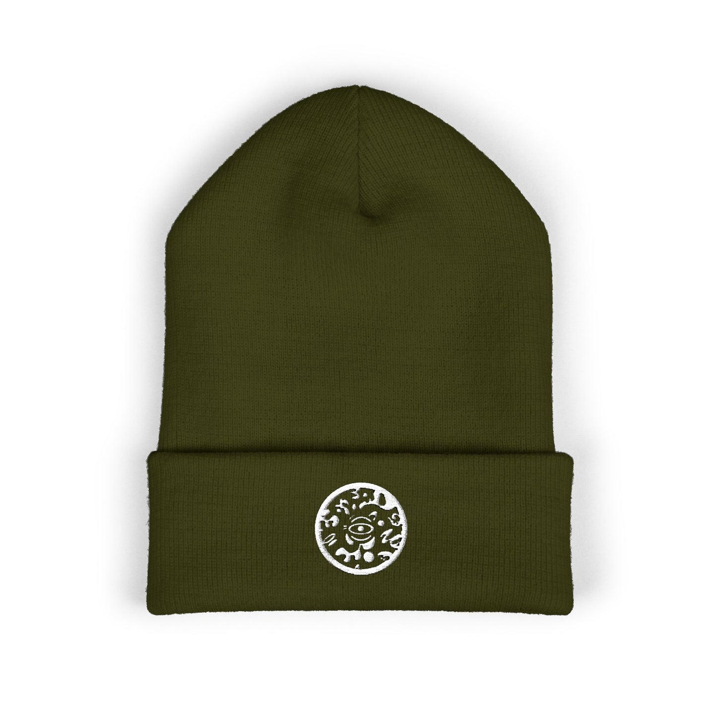 Adorn'd Logo Embroidered Classic Cuffed Beanie - Starlight White