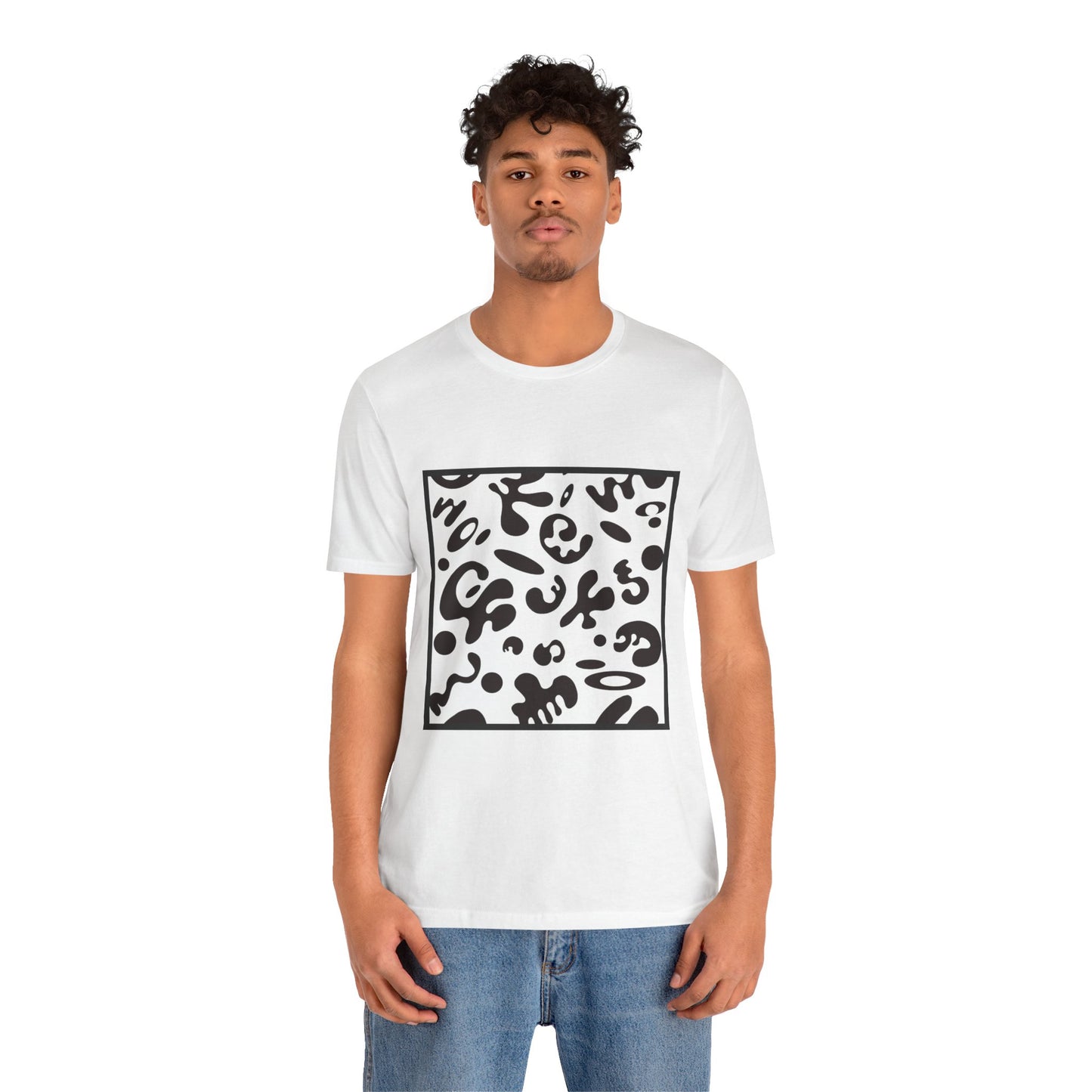 Adorn'd Unisex Jersey Short Sleeve Tee - Smoke Signal Black Print