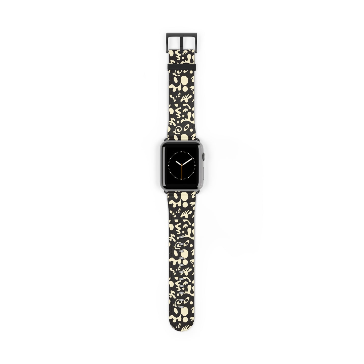 Adorn'd Faux Leather Apple Watch Band - Smoke Signal Black