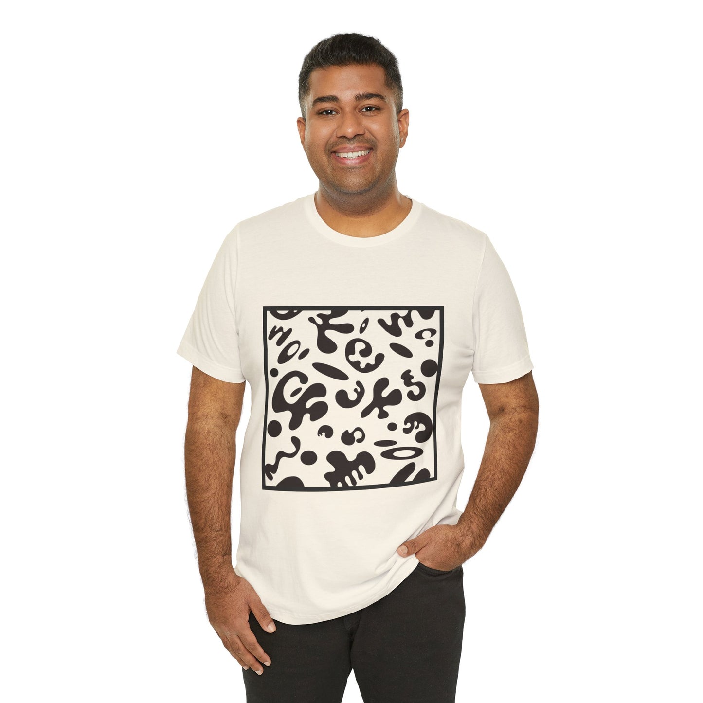 Adorn'd Unisex Jersey Short Sleeve Tee - Smoke Signal Black Print