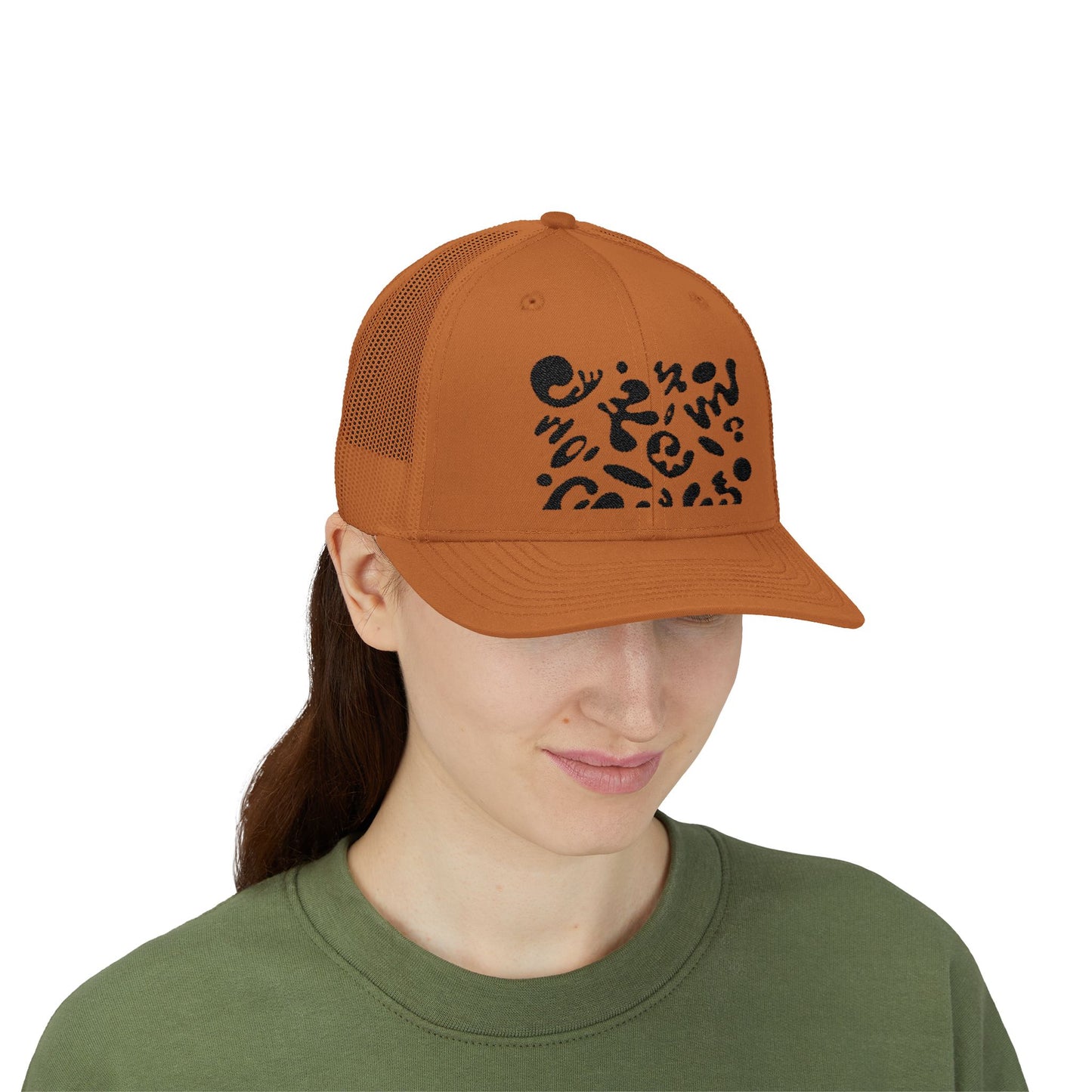 Pure Imagination Embroidered Retro Trucker Hat - Smoke Signal Black