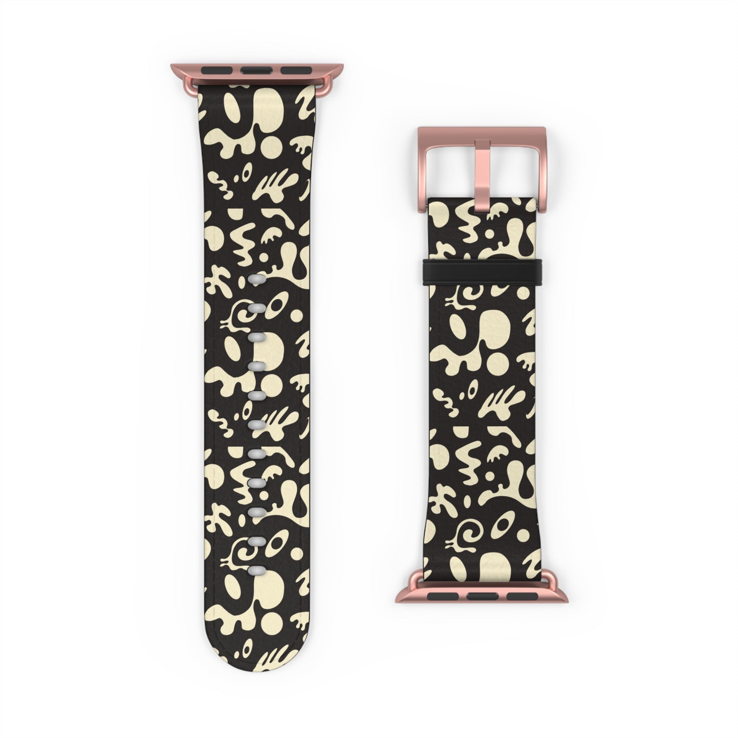 Adorn'd Faux Leather Apple Watch Band - Smoke Signal Black