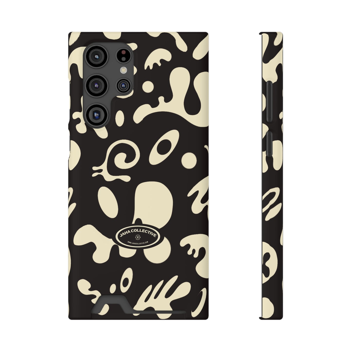 Pure Imagination Phone Case w Card Holder - Smoke Signal Black