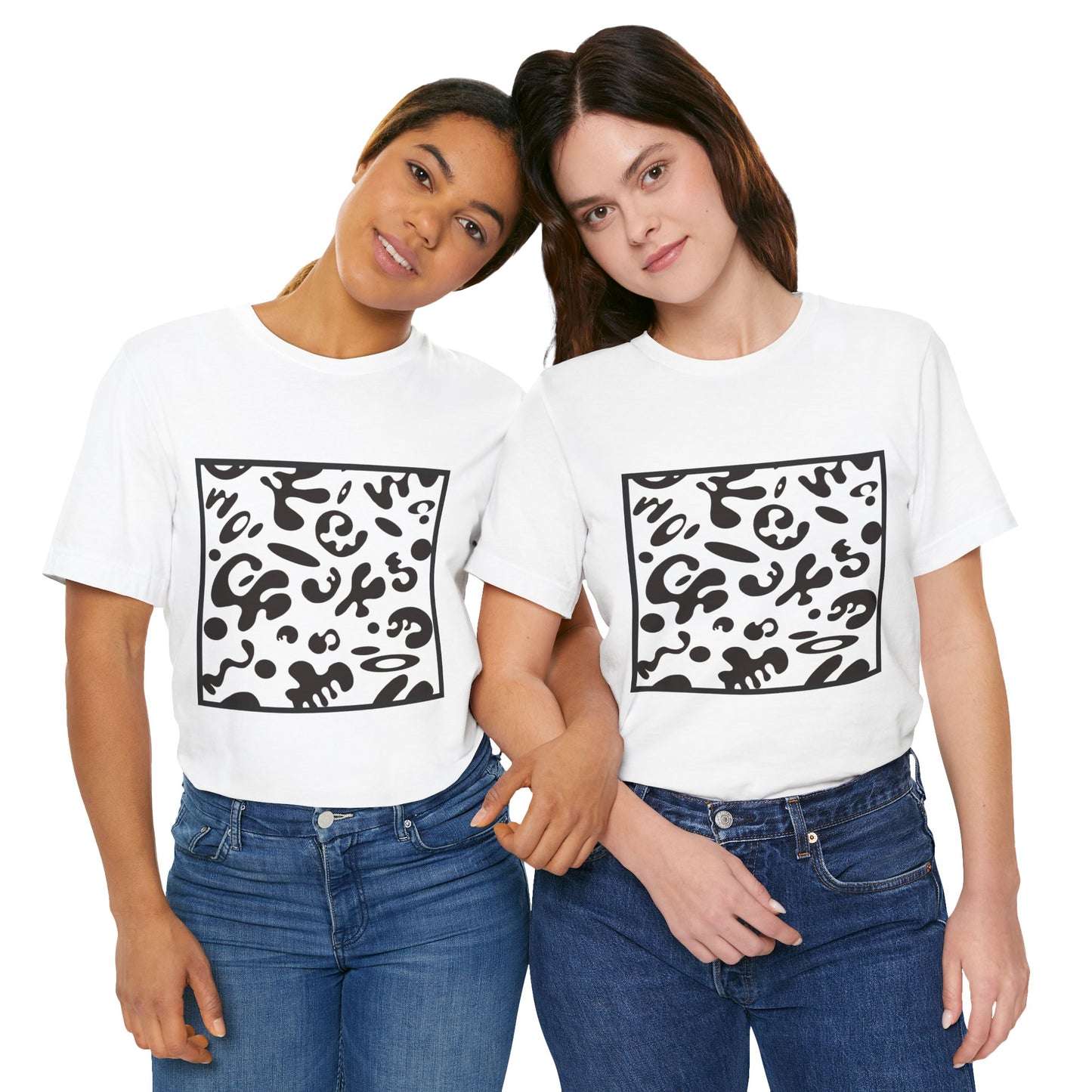 Adorn'd Unisex Jersey Short Sleeve Tee - Smoke Signal Black Print