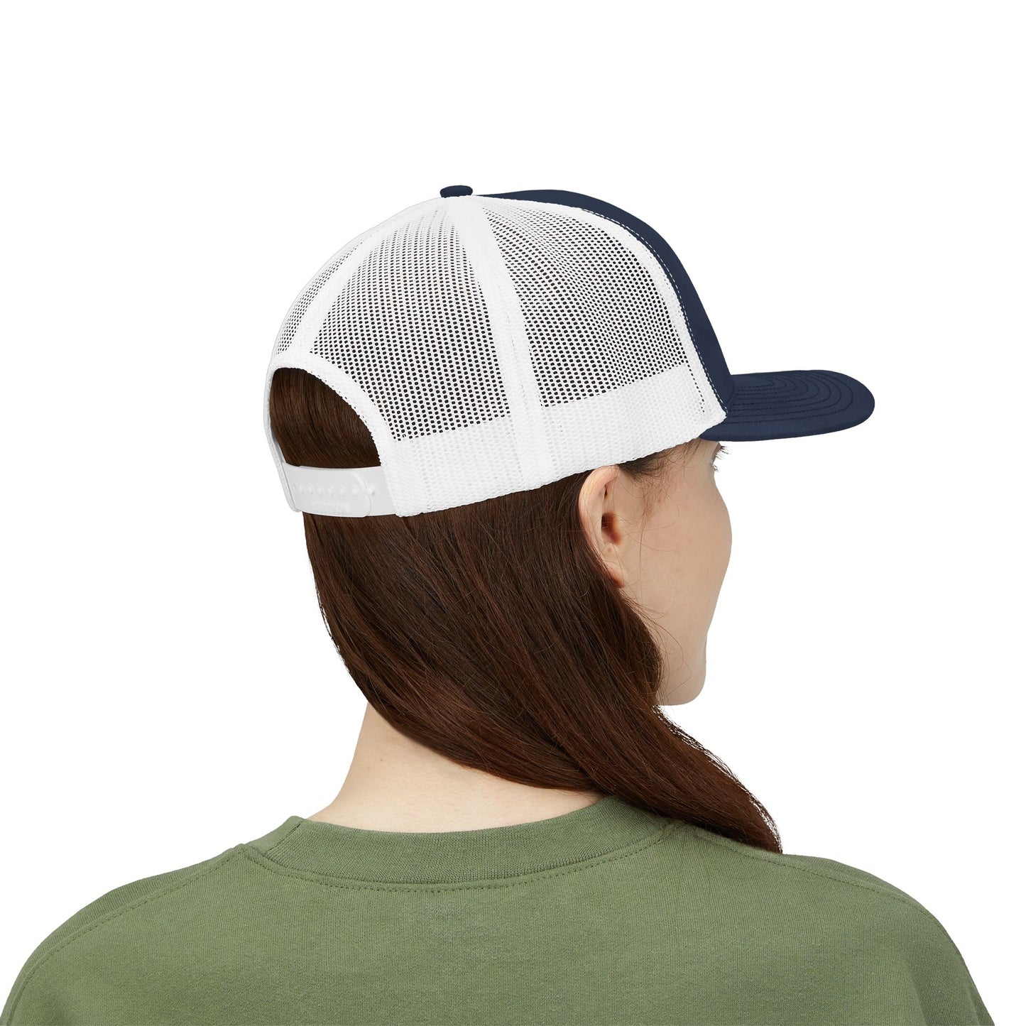 Adorn'd Logo Embroidered Retro Trucker Hat - Starlight White