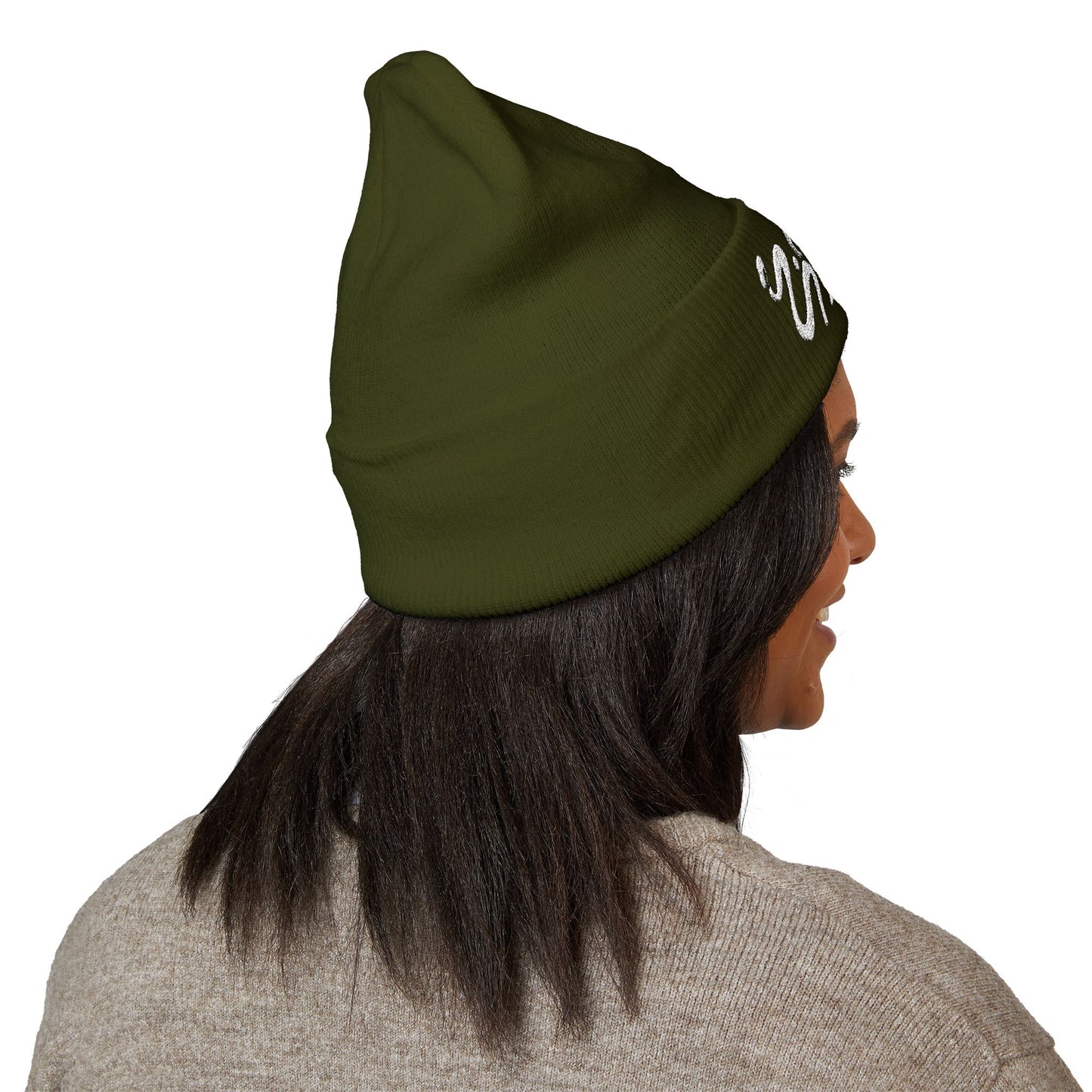 Pure Imagination Embroidered Classic Cuffed Beanie - Starlight White