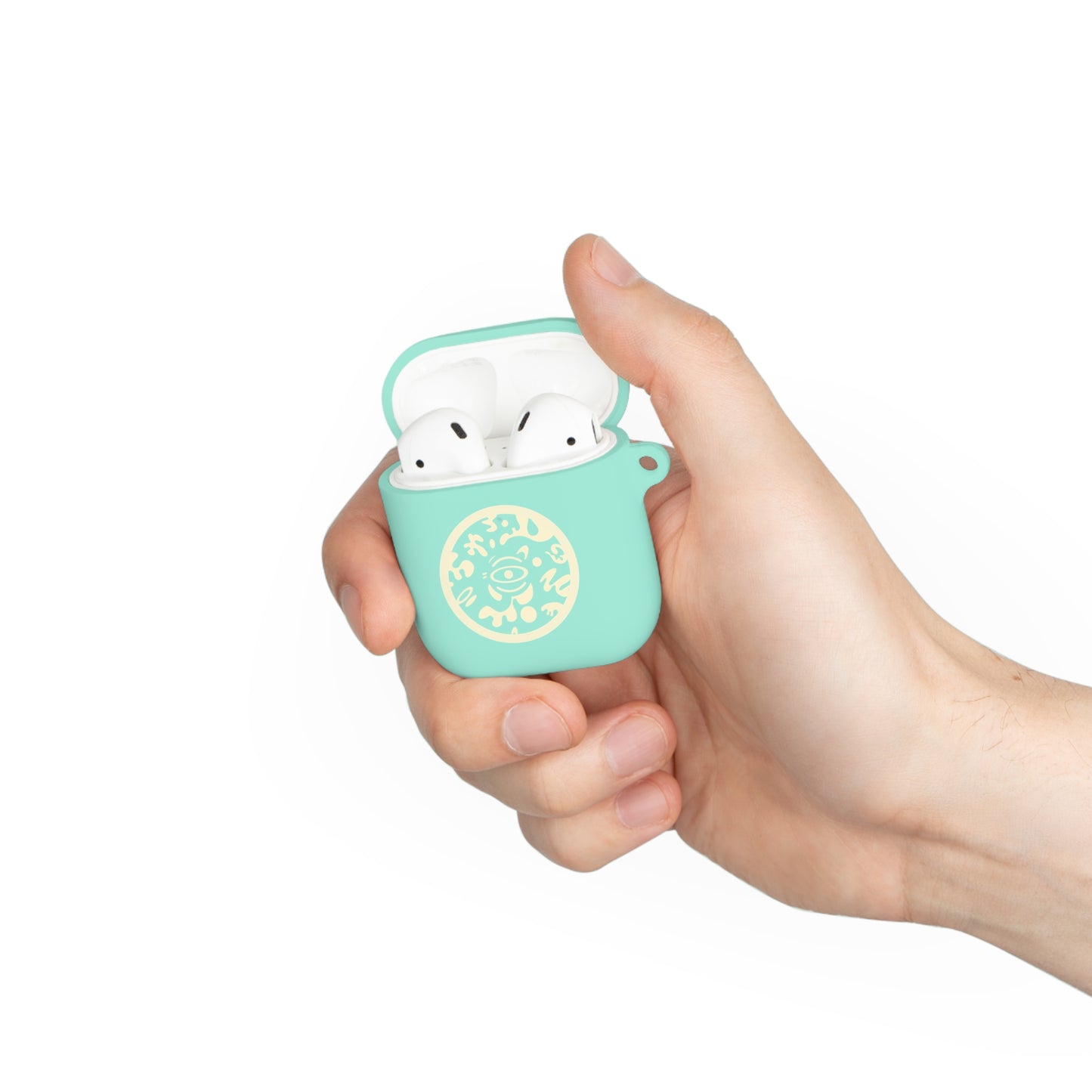 Adorn'd Logo Hard Plastic Airpods Case Cover- Blank Page White