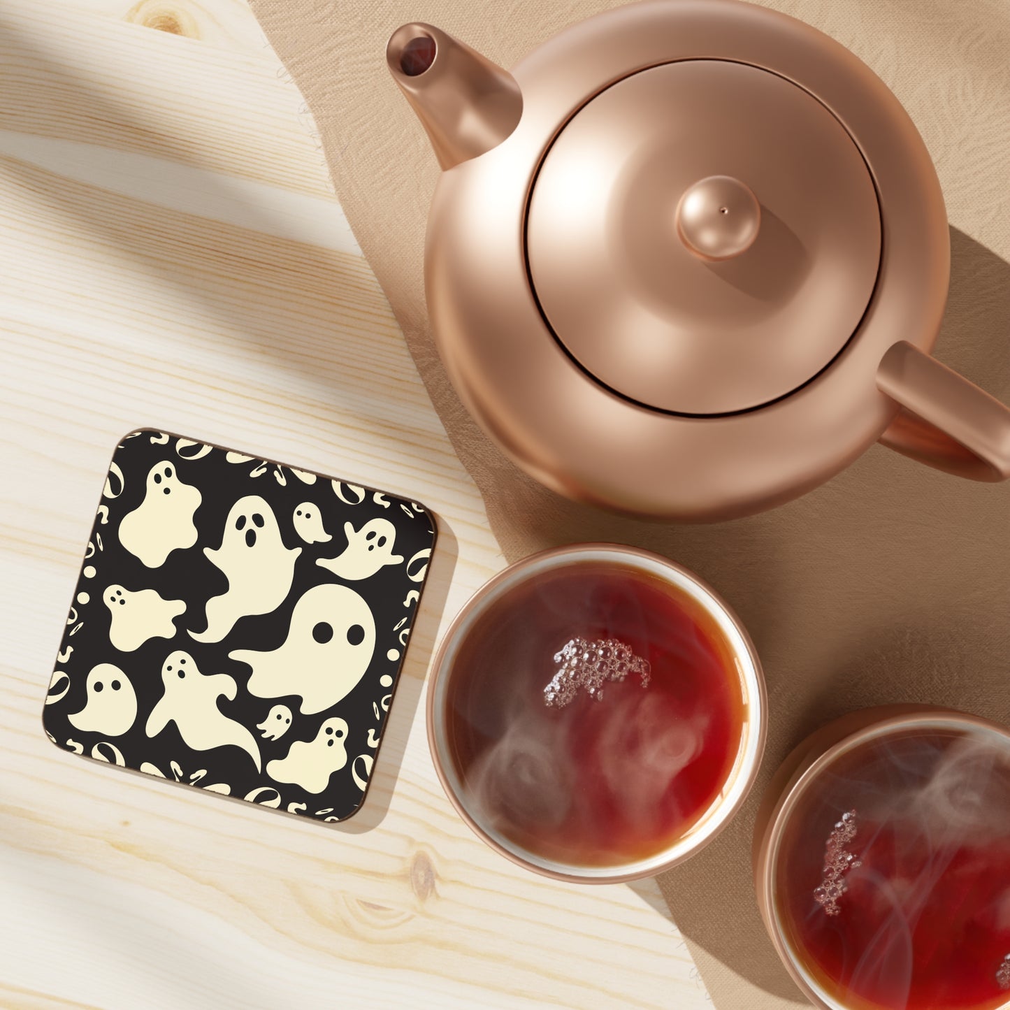 Boo Thing Hardboard Back Coaster - Smoke Signal Black