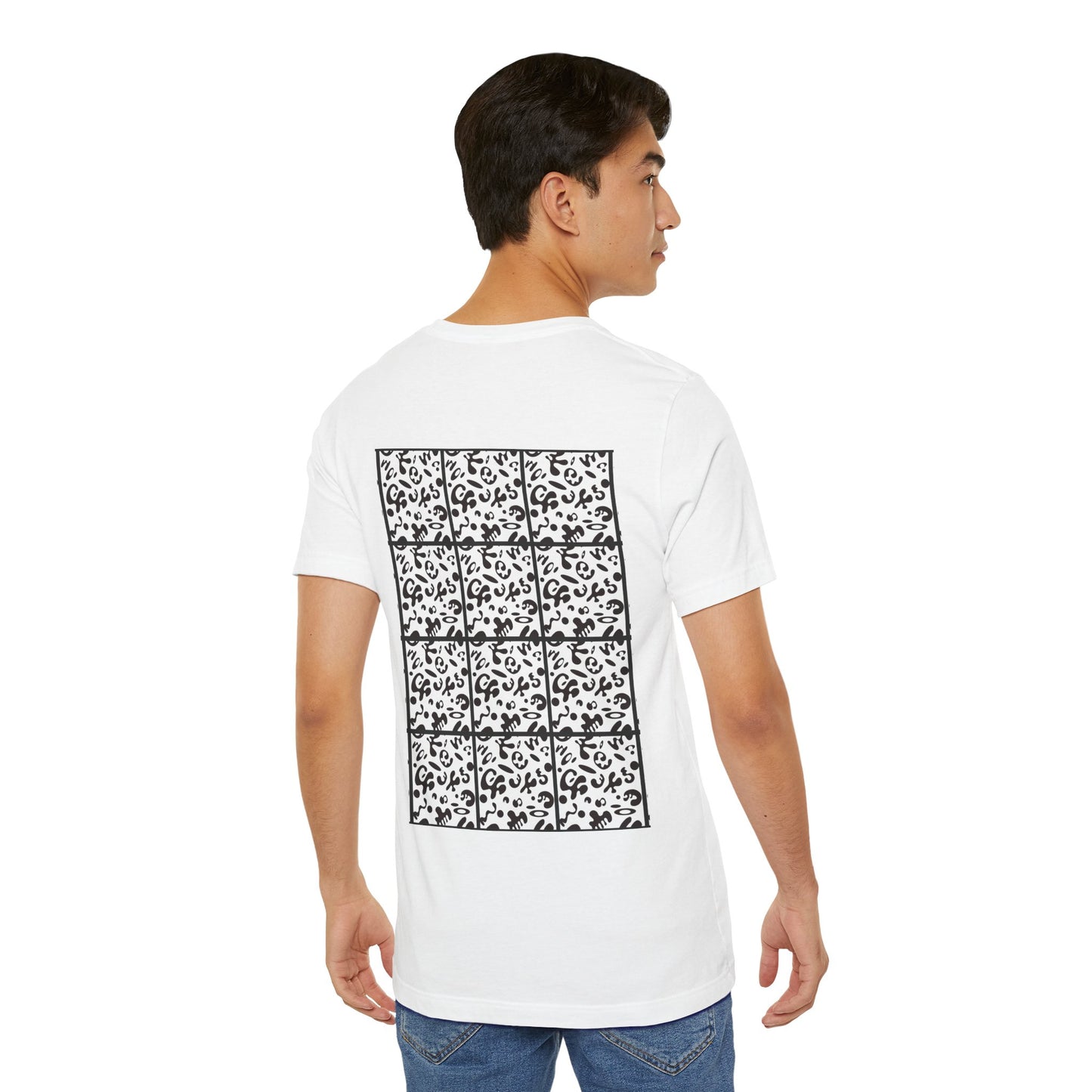 Adorn'd Unisex Jersey Short Sleeve Tee - Smoke Signal Black Print