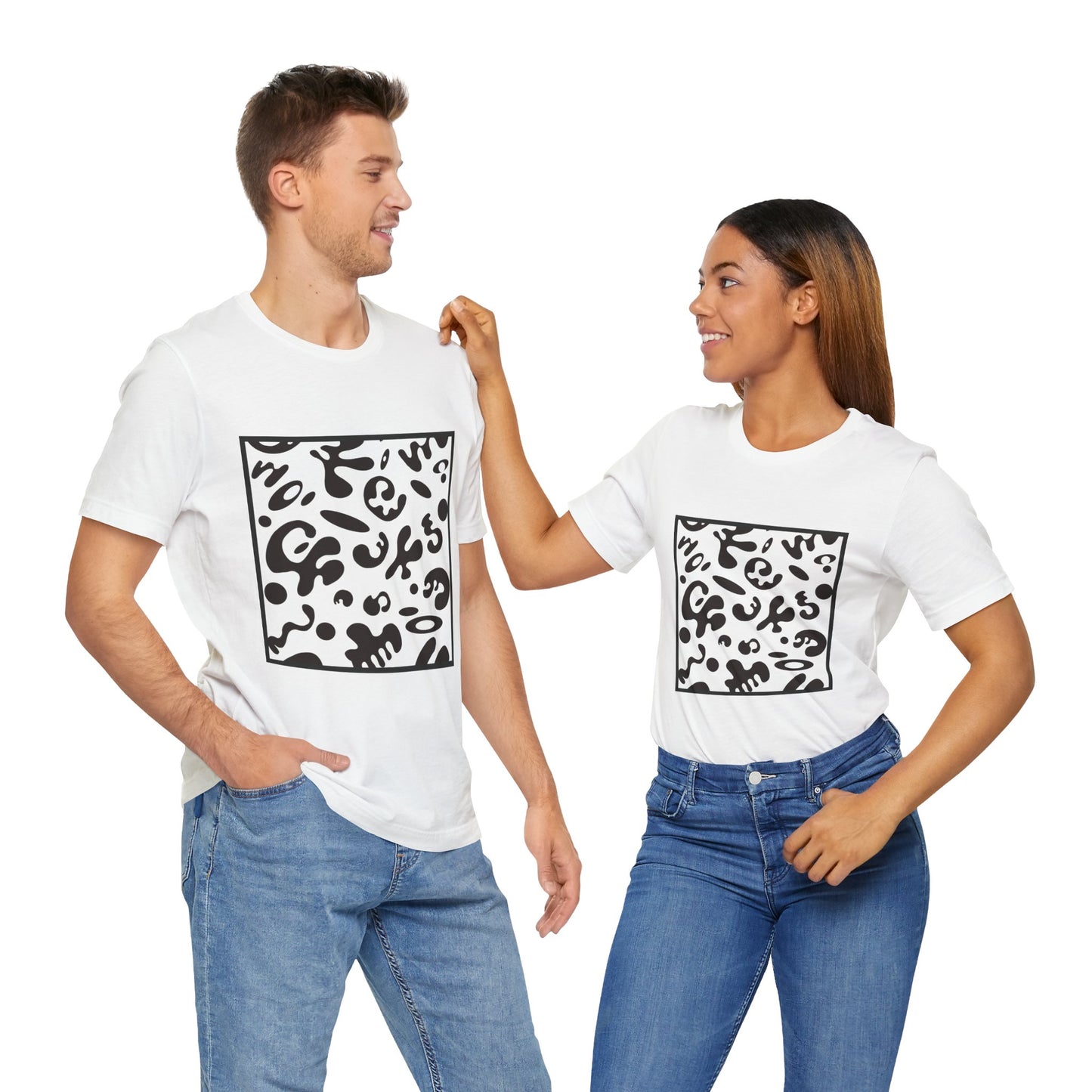Adorn'd Unisex Jersey Short Sleeve Tee - Smoke Signal Black Print