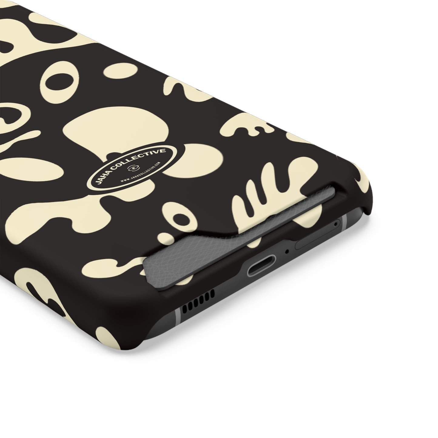 Pure Imagination Phone Case w Card Holder - Smoke Signal Black