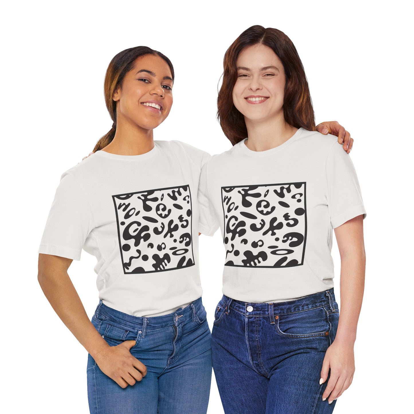 Adorn'd Unisex Jersey Short Sleeve Tee - Smoke Signal Black Print