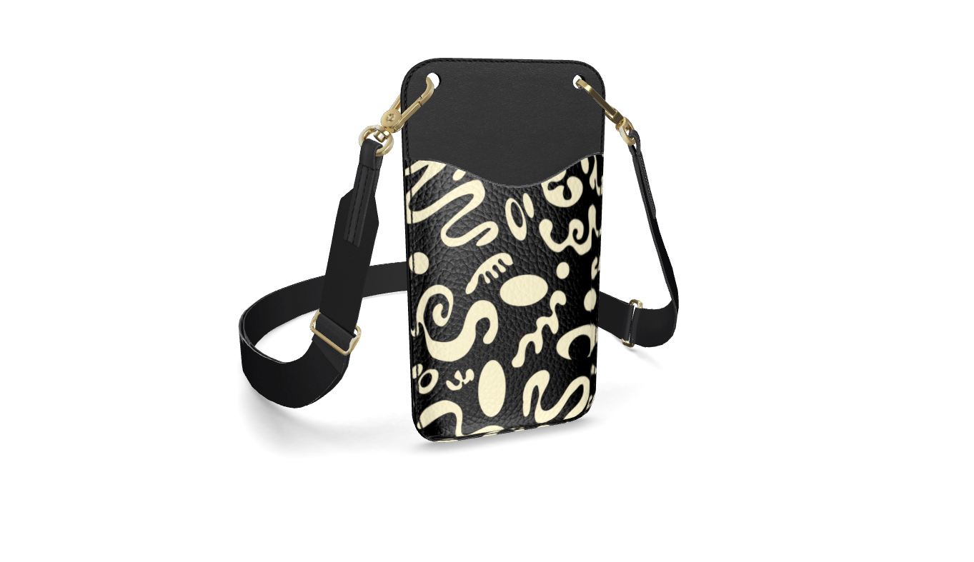 Adorn'd Leather Phone Case w Strap & Card Holder