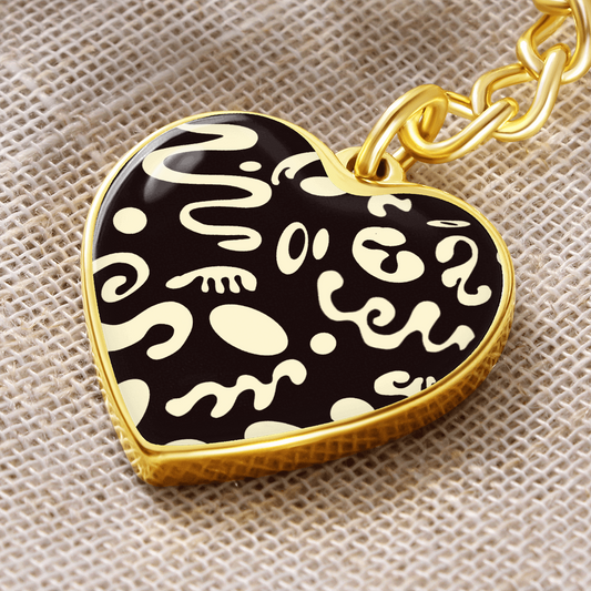 Pure Imagination Graphic Heart Keychain - 18K Gold