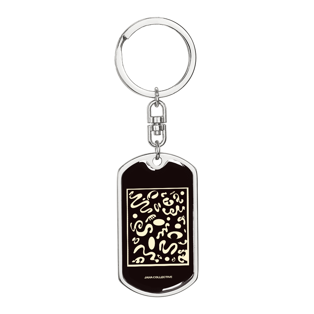 Deep Dream Luxury Graphic Dog Tag Keychain - Stainless Steel