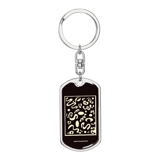 Deep Dream Luxury Graphic Dog Tag Keychain - Stainless Steel