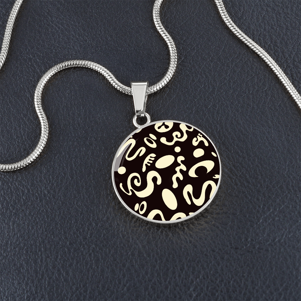 Pure Imagination Luxury Graphic Circle Necklace - Stainless Steel