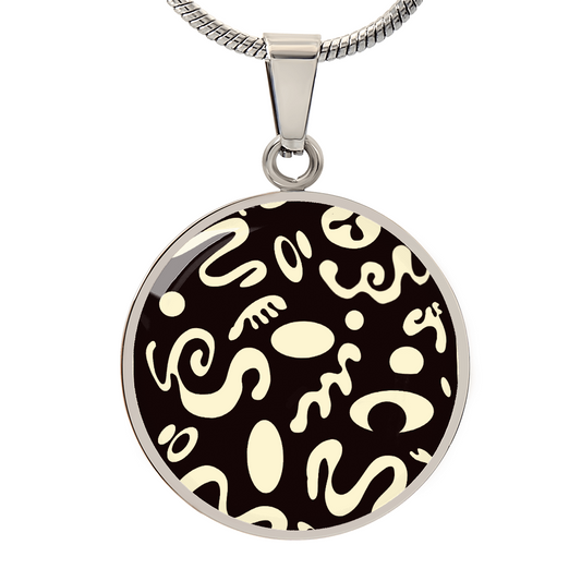 Pure Imagination Luxury Graphic Circle Necklace - Stainless Steel