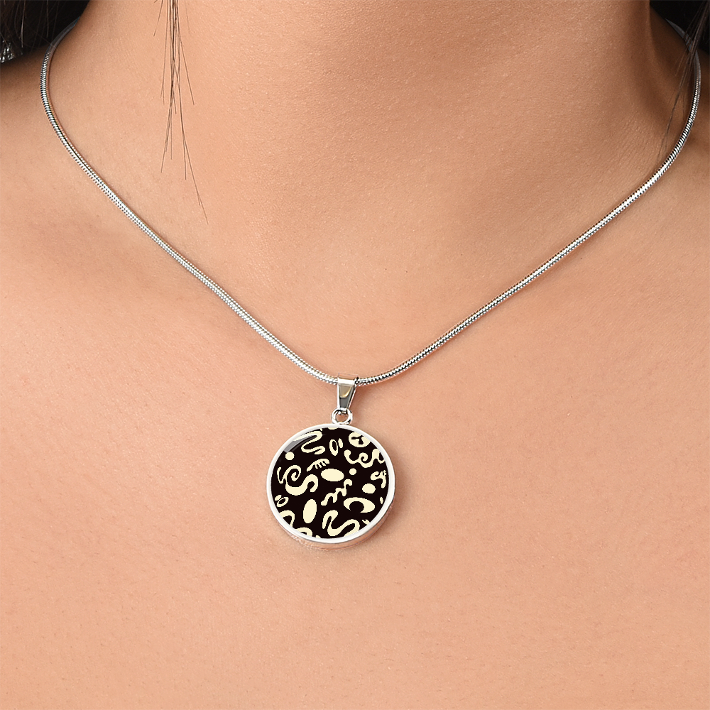 Pure Imagination Luxury Graphic Circle Necklace - Stainless Steel