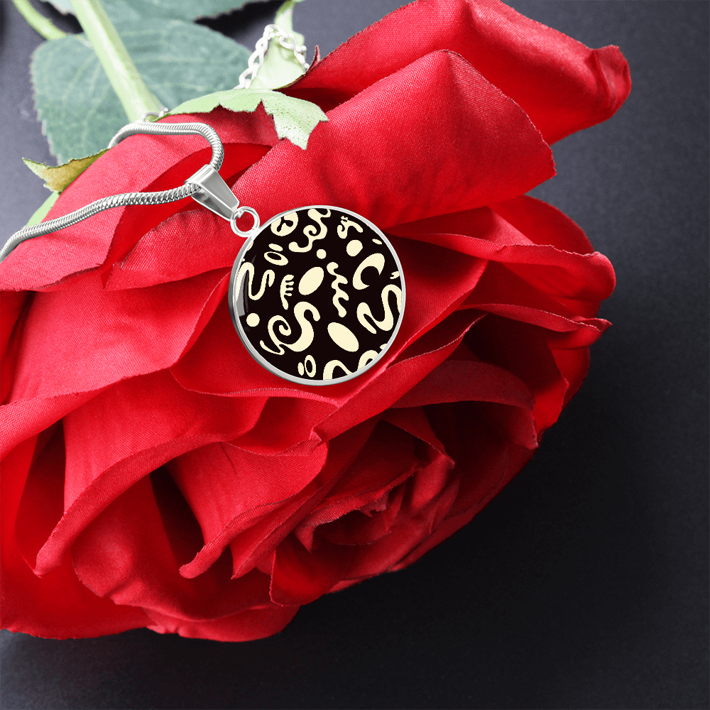Pure Imagination Luxury Graphic Circle Necklace - Stainless Steel