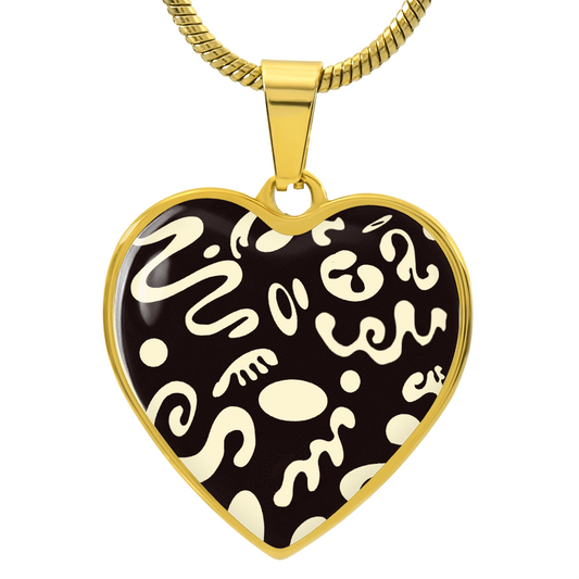 Pure Imagination Luxury Graphic Heart Necklace - 18K Gold