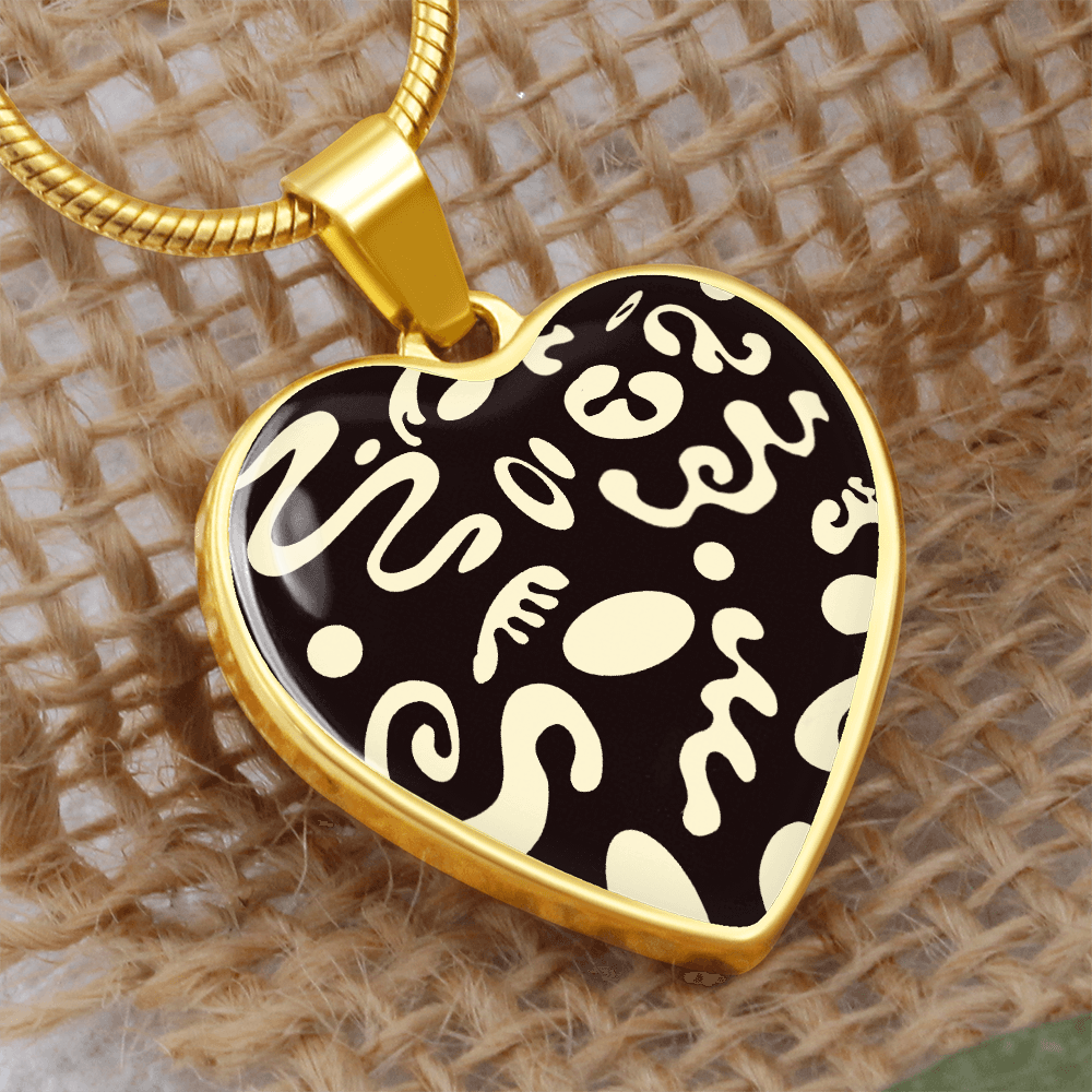 Pure Imagination Luxury Graphic Heart Necklace - 18K Gold