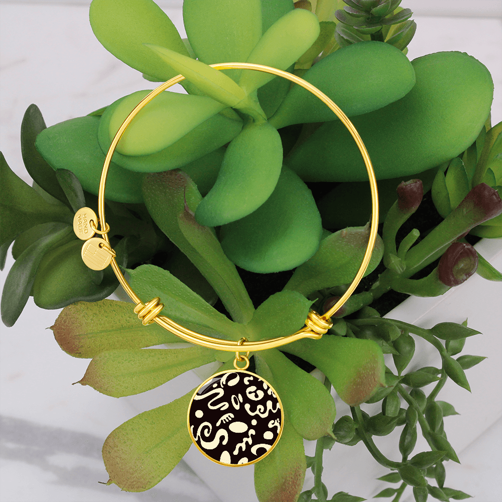 Pure Imagination Luxury Graphic Circle Bangle - 18K Gold
