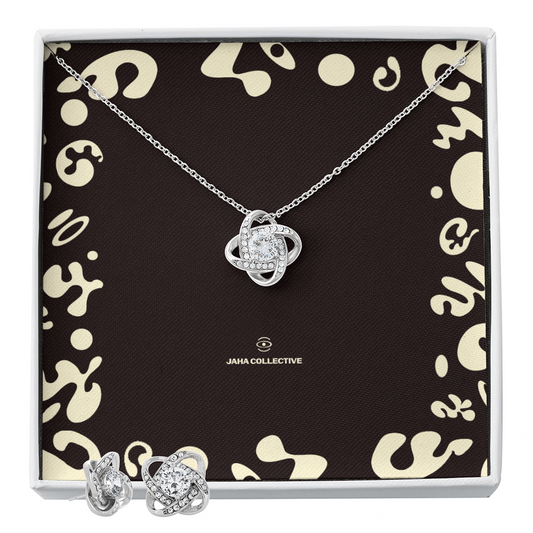 Adorn'd Love Knot Necklace & Earring Set - Standard Box