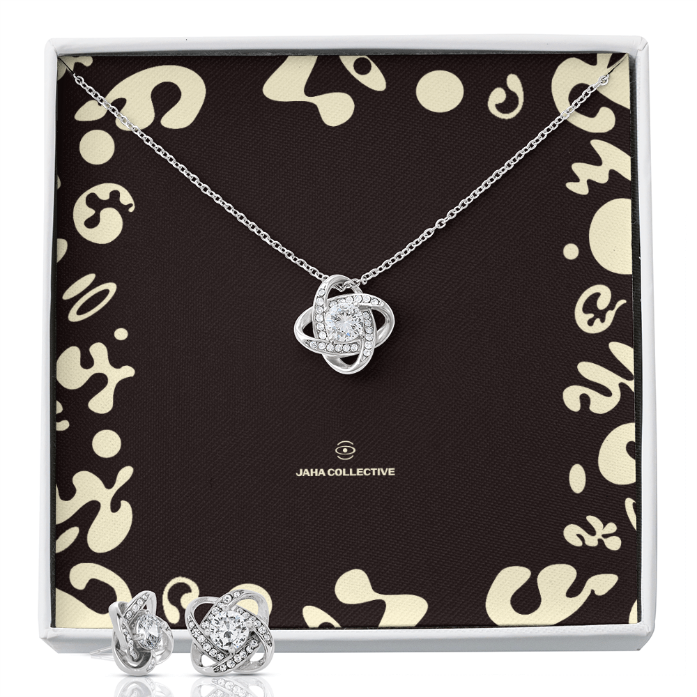 Adorn'd Love Knot Necklace & Earring Set - Standard Box