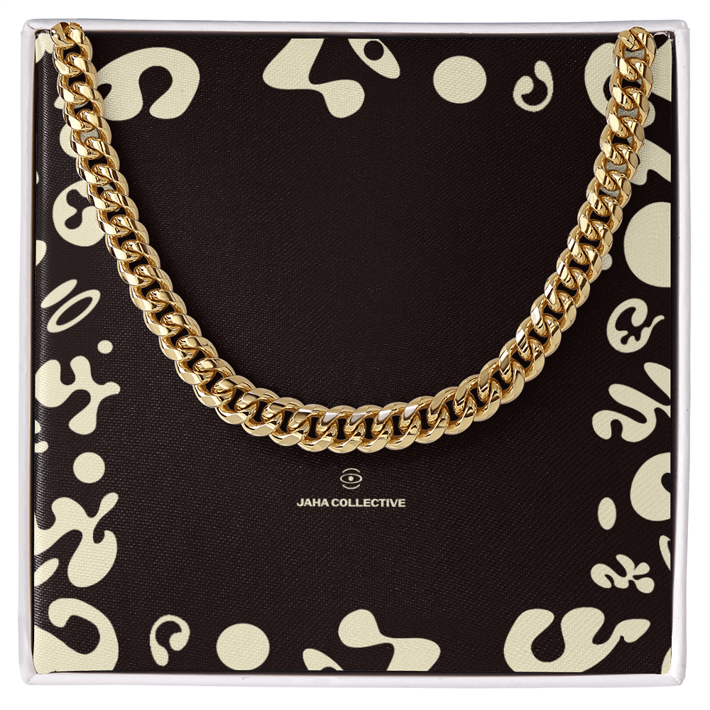 Adorn'd Cuban Link Chain Necklace - 18K Gold - Soft Touch Box