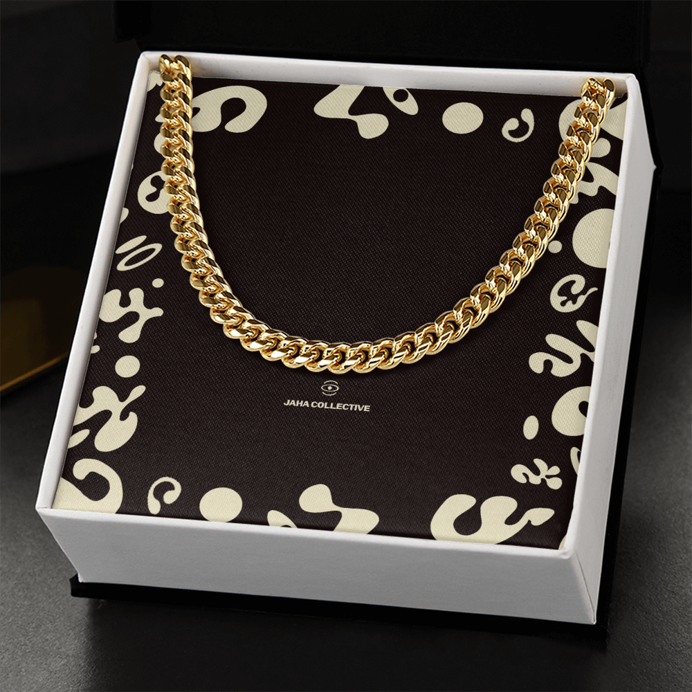 Adorn'd Cuban Link Chain Necklace - 18K Gold - Soft Touch Box