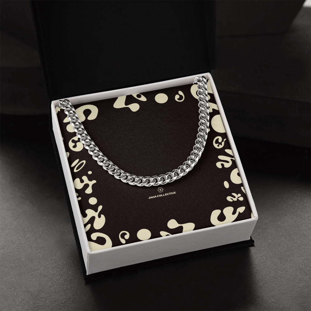 Adorn'd Cuban Link Chain Necklace - Stainless Steel - Soft Touch Box