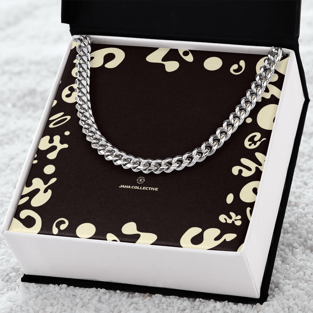 Adorn'd Cuban Link Chain Necklace - Stainless Steel - Soft Touch Box