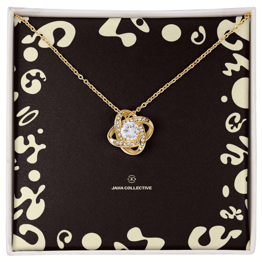 Adorn'd Love Knot Necklace - 18K Yellow Gold - Soft Touch Box