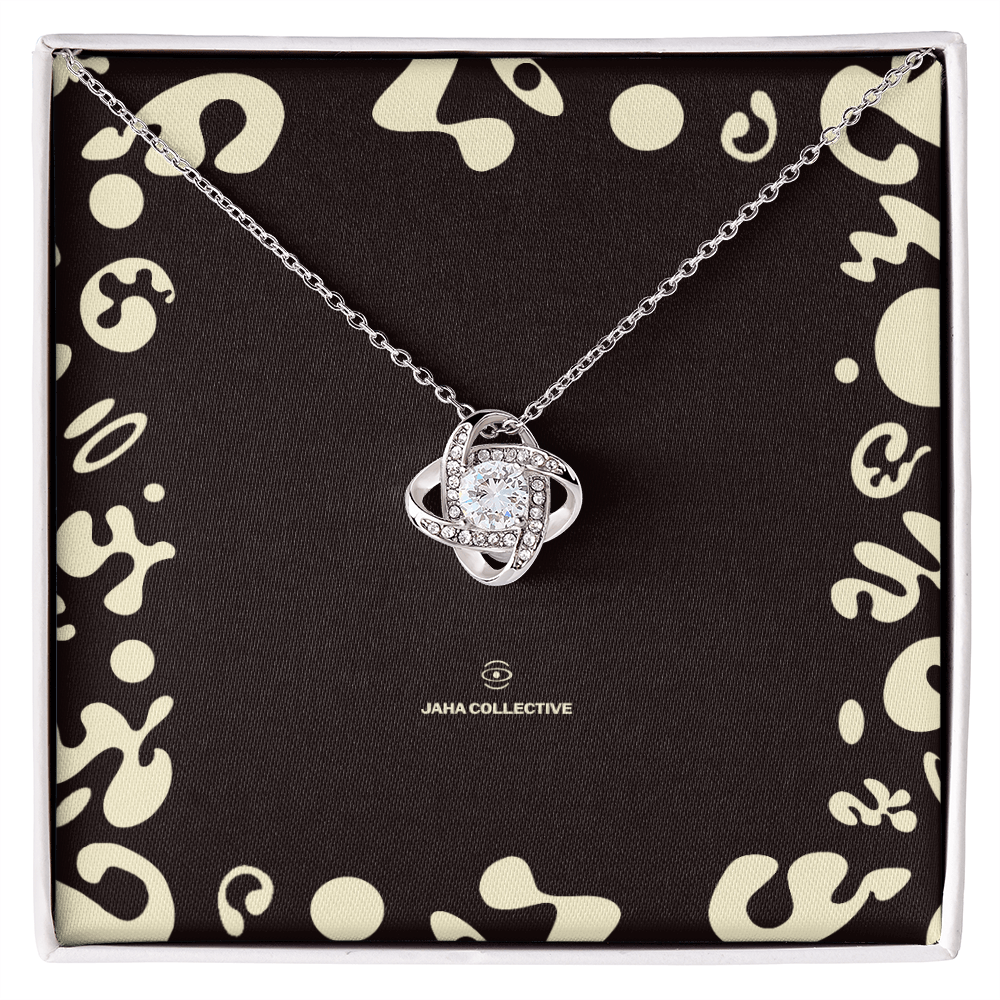 Adorn'd Love Knot Necklace - 14K White Gold - Soft Touch Box
