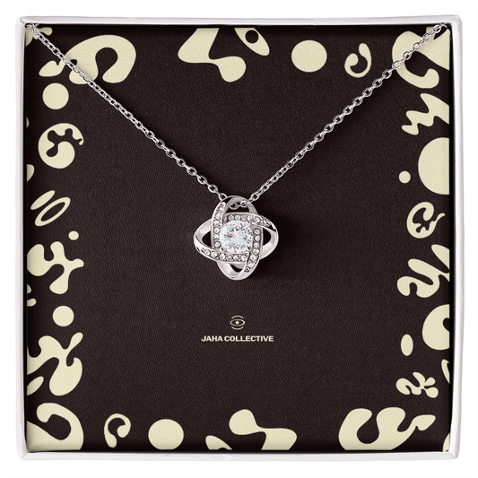 Adorn'd Love Knot Necklace - 14K White Gold - Soft Touch Box
