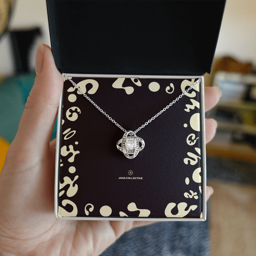 Adorn'd Love Knot Necklace - 14K White Gold - Soft Touch Box