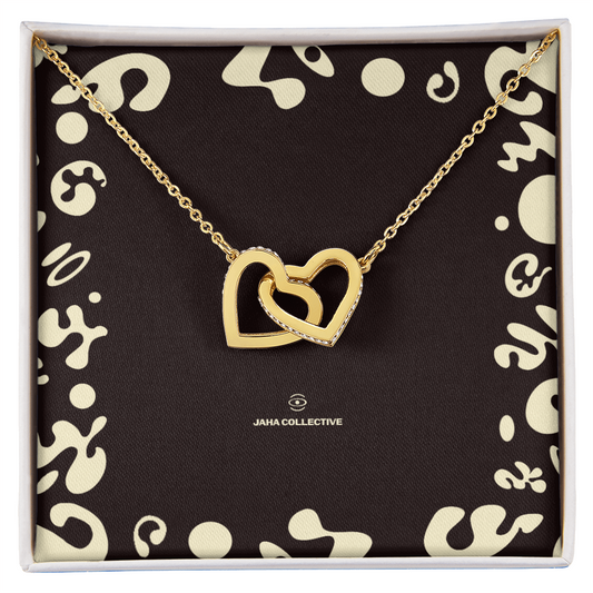 Adorn'd Interlocking Hearts Necklace - 18K Yellow Gold - Soft Touch Box