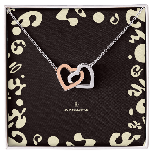 Adorn'd Interlocking Hearts Necklace - 14K White Gold - Soft Touch Box