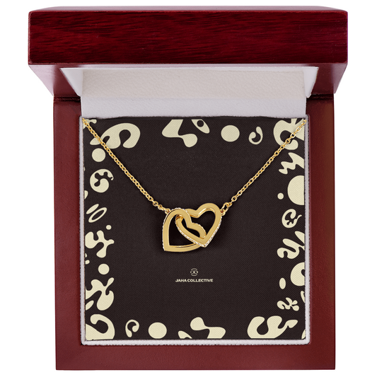 Adorn'd Interlocking Hearts Necklace - 18K Yellow Gold - Luxury Box