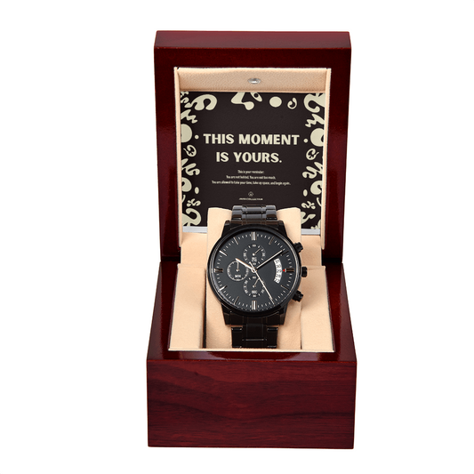 Adorn'd Black Chronograph Watch