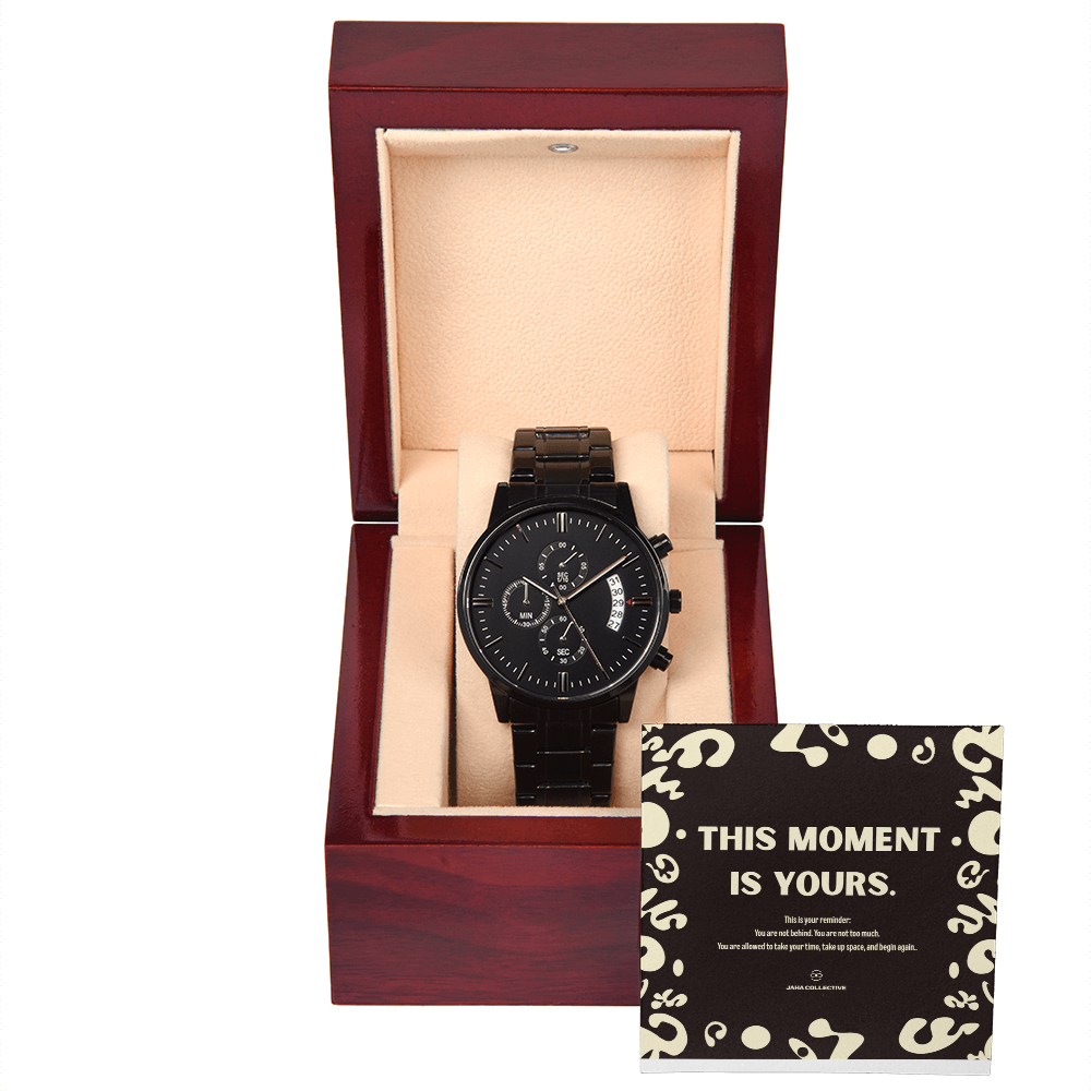 Adorn'd Black Chronograph Watch