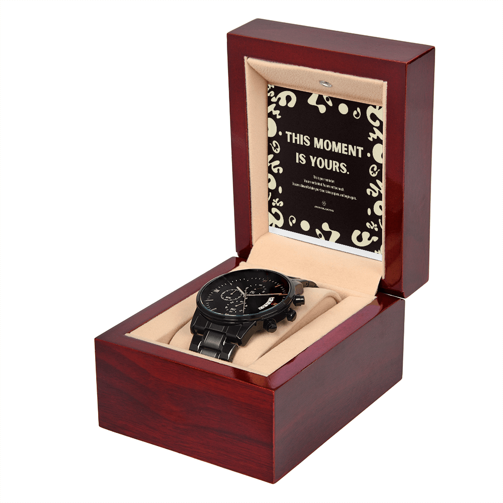 Adorn'd Black Chronograph Watch