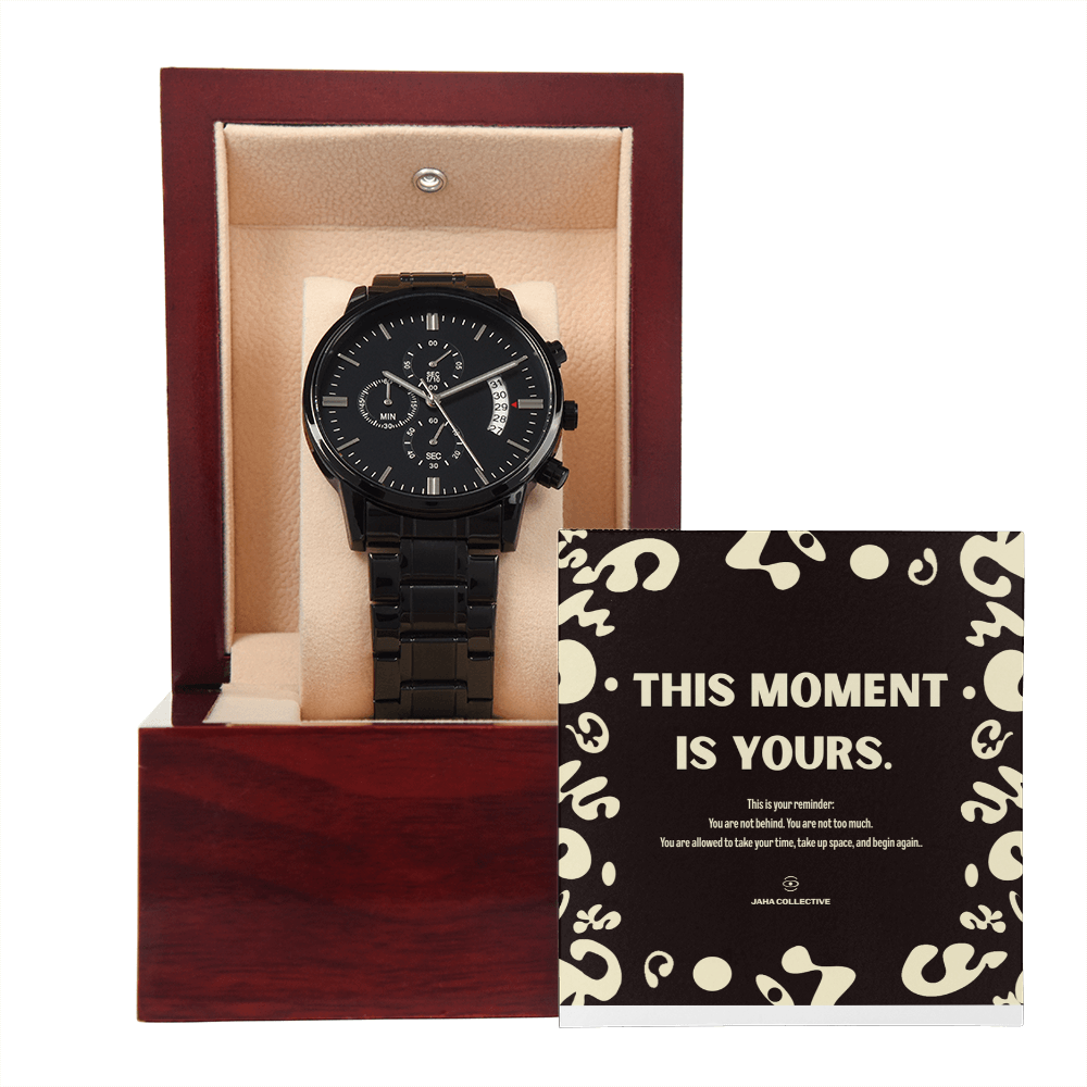 Adorn'd Black Chronograph Watch