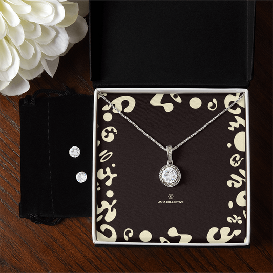 Adorn'd Eternal Hope Necklace & Earring Set - Soft Touch Box