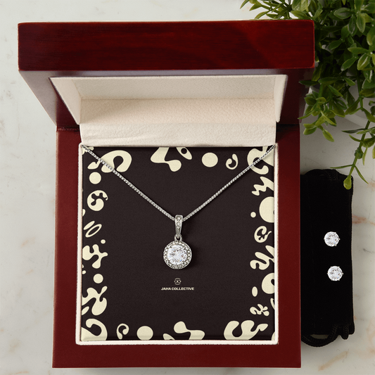 Adorn'd Eternal Hope Necklace & Earring Set - Luxury Box