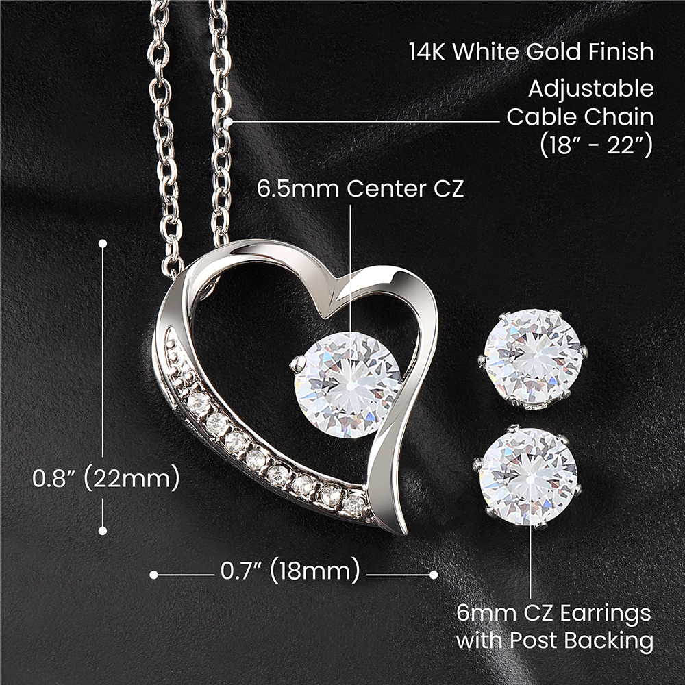 Adorn'd Forever Love Necklace & Earring Set - Standard Box