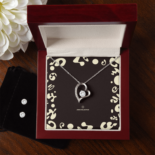 Adorn'd Forever Love Necklace & Earring Set - Luxury Box
