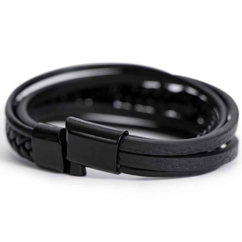 Adorn'd Cross Leather Bracelet - Luxury Box