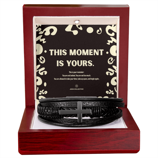 Adorn'd Cross Leather Bracelet - Luxury Box